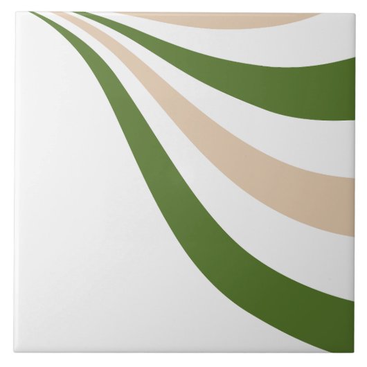 Witte, Zand en Palm Green Wave Tegeltje (Voorkant)
