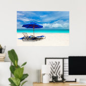 Witte Zand Groene Oceaan Poster (Thuiskantoor)