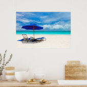 Witte Zand Groene Oceaan Poster (Keuken)
