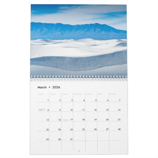 Witte zand kalender (Mar 2026)
