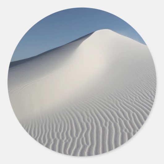 Witte zand ronde sticker (Voorkant)