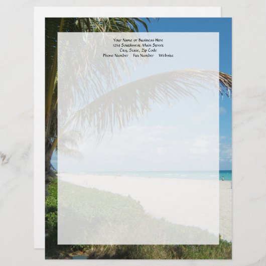 Witte zandbak met handpalm briefhoofd (Voorkant / Achterkant)