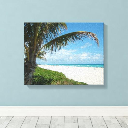 Witte zandbak met handpalm canvas afdruk (Insitu (Houten vloer))