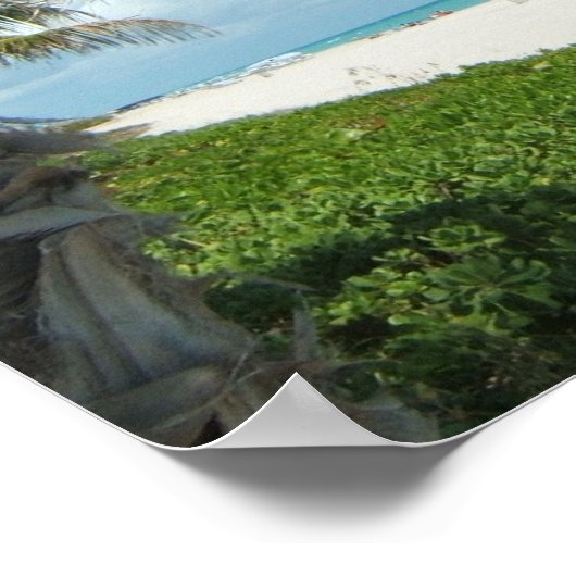 Witte zandbak met handpalm poster (Hoek)