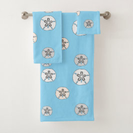 Witte zanddollars bad handdoek