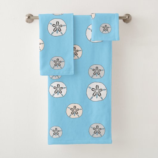 Witte zanddollars bad handdoek (Insitu)