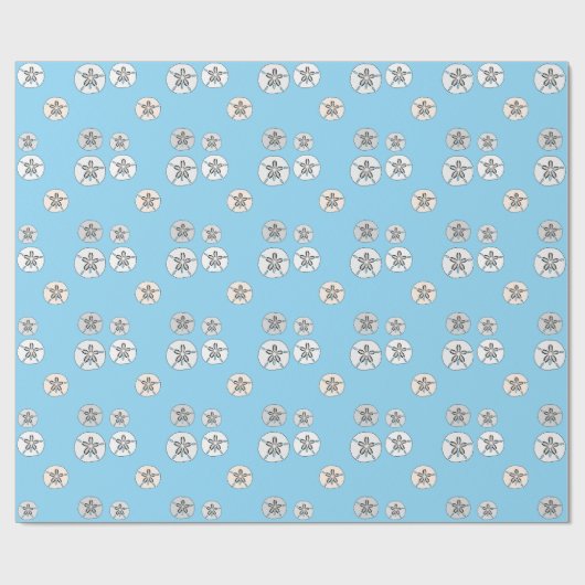 Witte zanddollars cadeaupapier (Vlak)