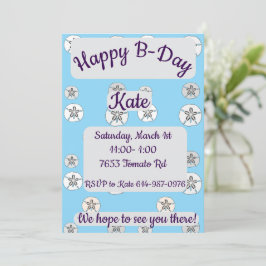 Witte zanddollars Gelukkige Verjaardag Kaart