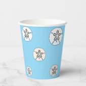 Witte zanddollars papieren bekers (Voorkant)