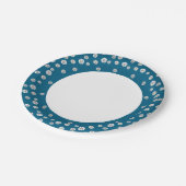 Witte zanddollars papieren bordje (Gekanteld)