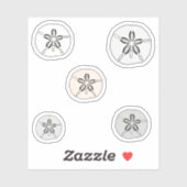 Witte zanddollars sticker (Vel)