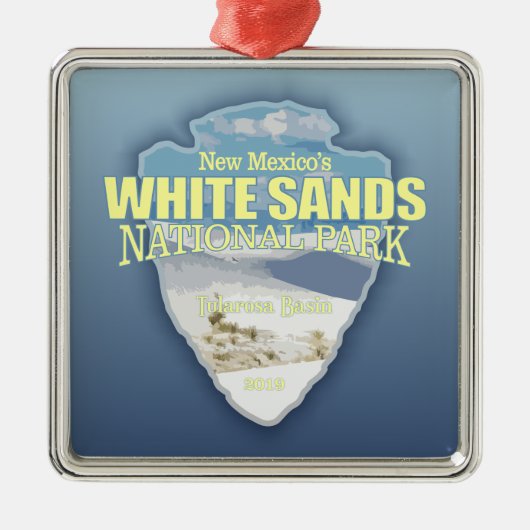 Witte zanden NP (pijlpunt) Metalen Ornament (Voorkant)