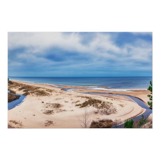 Witte zandstrand bij het Baltische zee in Letland Perfect Poster (Voorkant)