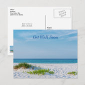 Witte Zandstrand Florida Kustlijn Beterschap Briefkaart (Voorkant / Achterkant)