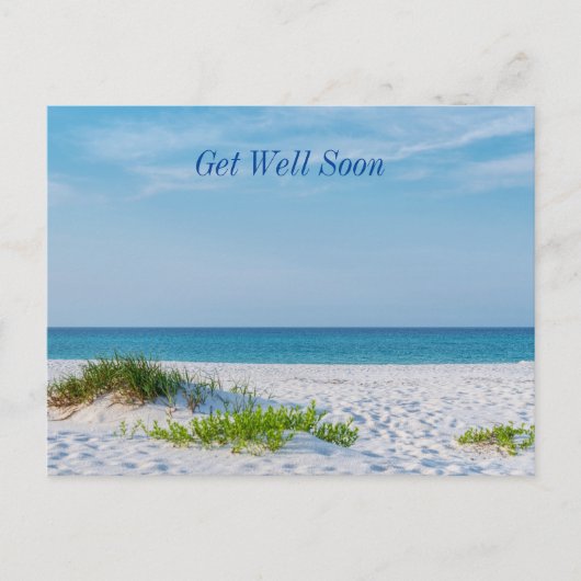 Witte Zandstrand Florida Kustlijn Beterschap Briefkaart (Voorkant)