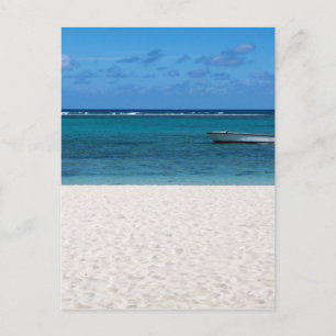 Witte zandstrand van Flic en Flac Mauritius overlo Briefkaart