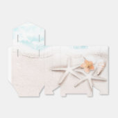 Witte zandstrand Zeester Blauwe Oceaan Tropisch Bedankdoosjes (Uitgevouwen)