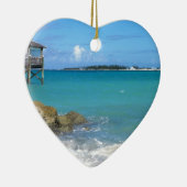 Witte zandstranden op de Bahama's Keramisch Ornament (Rechts)