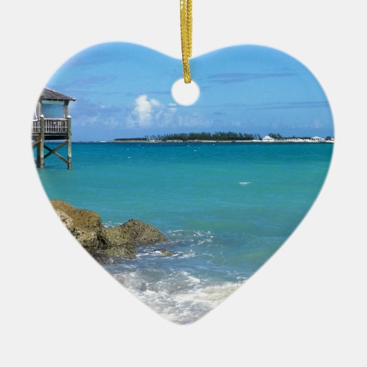 Witte zandstranden op de Bahama's Keramisch Ornament (Voorkant)