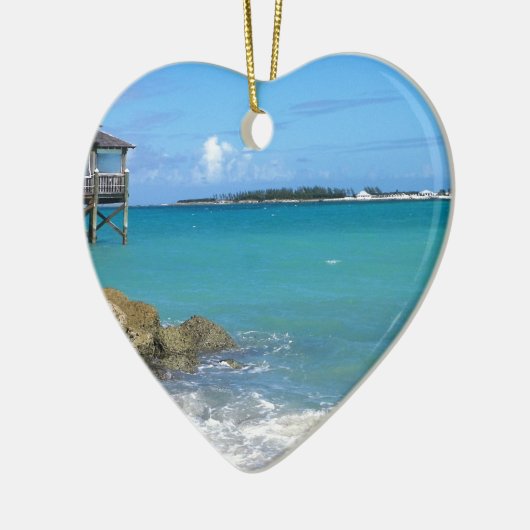 Witte zandstranden op de Bahama's Keramisch Ornament (Links)