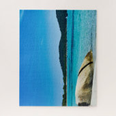 Witte zandstrandturkooiswater legpuzzel (Verticaal)