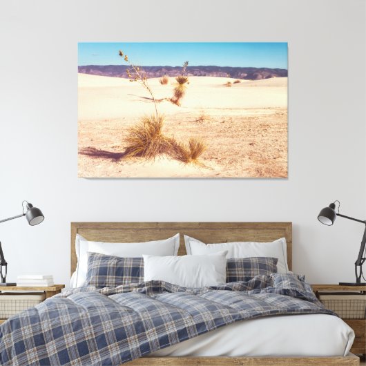 Witte zandyucca's canvas afdruk (Insitu (Slaapkamer))