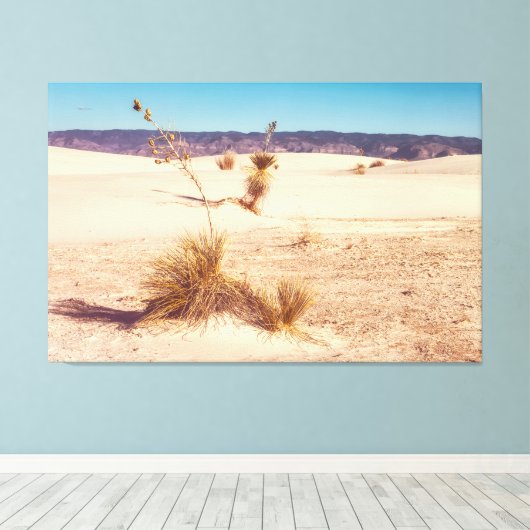 Witte zandyucca's canvas afdruk (Insitu (Houten vloer))