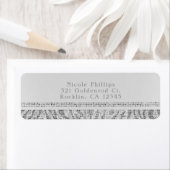 Witte Zebra Glitter Lovertinningskaart Etiket (Insitu)