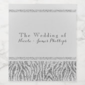 Witte Zebra Glitter Lovertjes Glam Feest Wijnlabel Wijn Etiket (Enkel label)