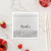 Witte Zebra Glitter Pailletten Glam Feest Servetten (Insitu)