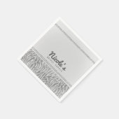 Witte Zebra Glitter Pailletten Glam Feest Servetten (Hoek)