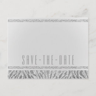 Witte Zebra Glitter Sequins Glam Trouwkaartjes Aankondigingskaart