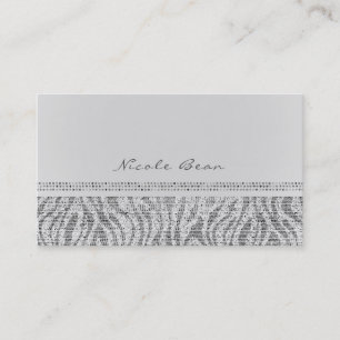 Witte Zebra Glitterende Pailletten Glam Chic Moder Visitekaartje