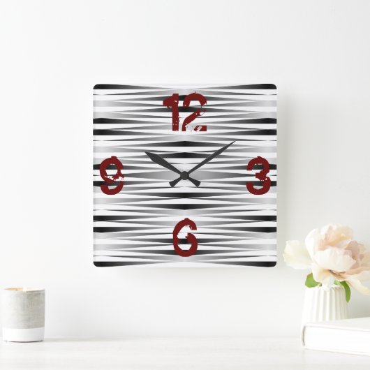Witte Zebra-ontwerpklok Vierkante Klok (Huis)