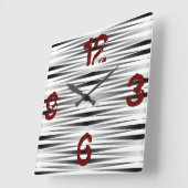 Witte Zebra-ontwerpklok Vierkante Klok (Hoek)