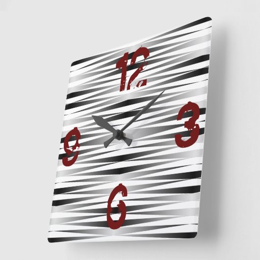 Witte Zebra-ontwerpklok Vierkante Klok (Hoek)