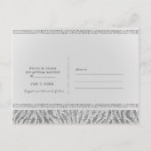 Witte Zebra Sparkle Sequins Glam Bewaar de datum Aankondigingskaart (Achterkant)
