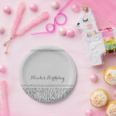 Witte Zebra Sparkle Sequins Glam Modern Party Papieren Bordje (Feest)