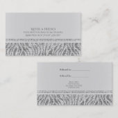 Witte Zebra Sparkle Sequins Glam Verwijs een Vrien Aanbevelingskaartje (Voorkant / Achterkant)