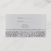 Witte Zebra Sparkle Sequins Glam Verwijs een Vrien Aanbevelingskaartje (Achterkant)