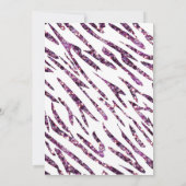 Witte zebraprint glam glitter feestuitnodigingen kaart (Achterkant)