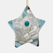 Witte Zee Glazen Bloem Keramisch Ornament (Rechts)