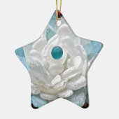 Witte Zee Glazen Bloem Keramisch Ornament (Links)