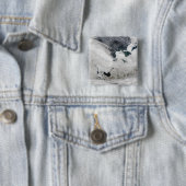 Witte Zee, Rusland Vierkante Button 5,1 Cm (In situ)