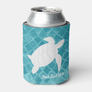 Witte Zee Turtle Aqua Zee Glass Jouw tekst Blikjeskoeler