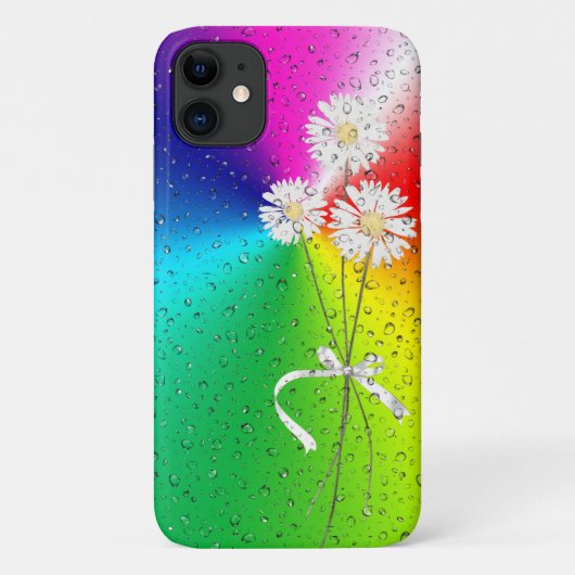 witte zeeduivel met regendruppels op regenboog Case-Mate iPhone case (Achterkant)