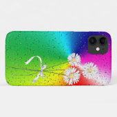 witte zeeduivel met regendruppels op regenboog Case-Mate iPhone case (Achterkant (horizontaal))