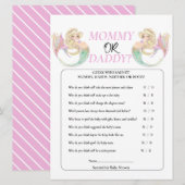 Witte Zeemeermin Moeder Worden. Mama of Papa Kaart (Voorkant / Achterkant)