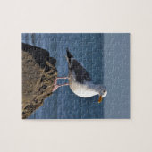 Witte zeemeeuw en oceaan legpuzzel (Horizontaal)