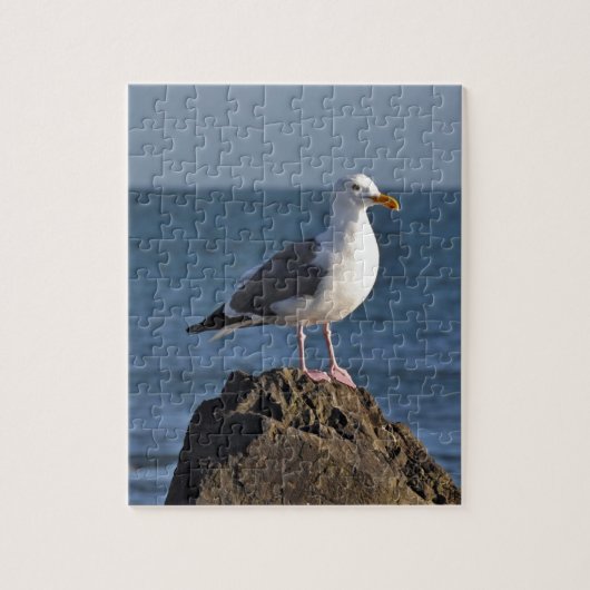 Witte zeemeeuw en oceaan legpuzzel (Verticaal)